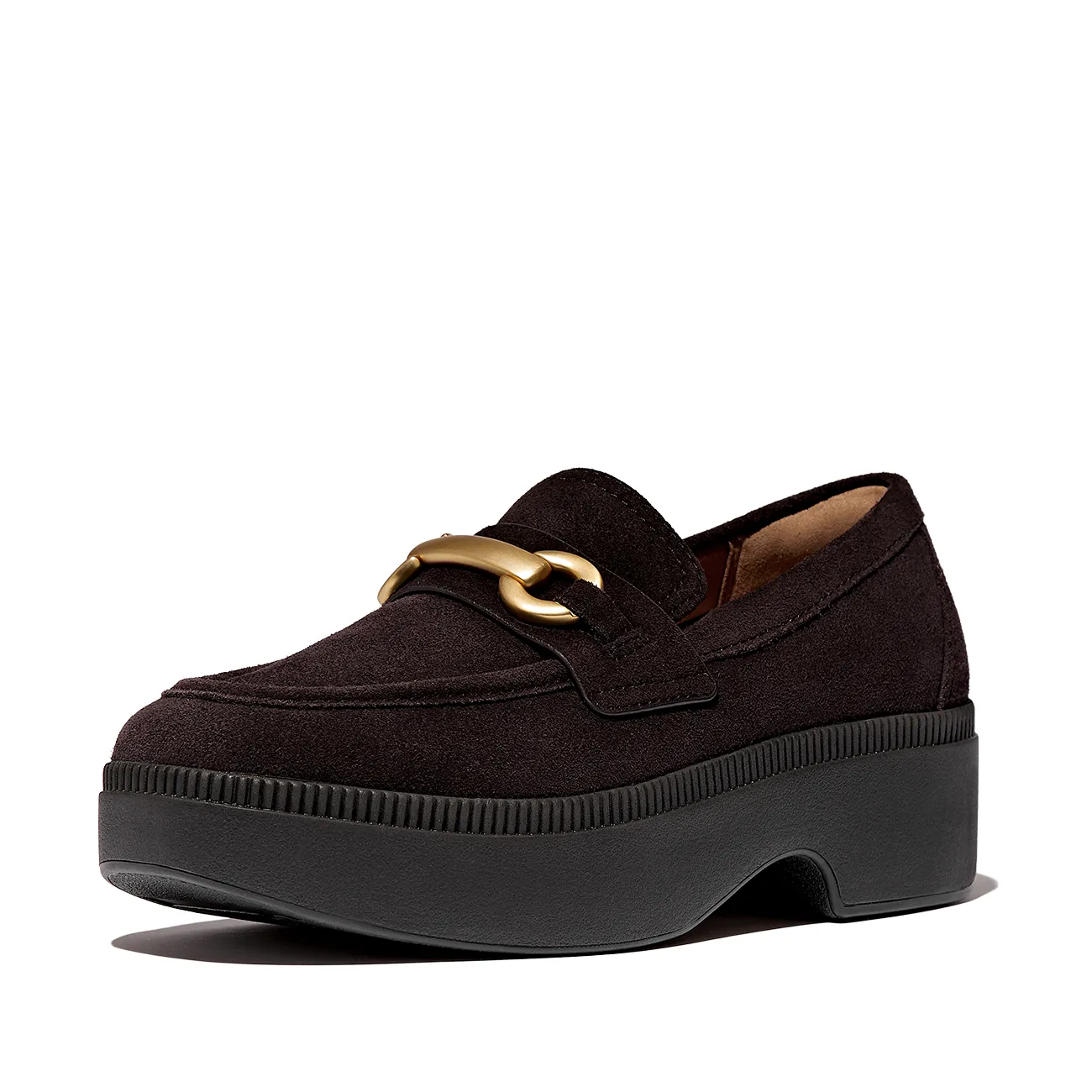 FITFLOP FLUMA CHUNKYSNAFFLE SUEDE DEMIWEDGE LOAFERS INSTAPSCHOENEN