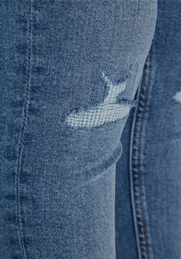Jack & jones JUNIOR skinny jeans JJILIAM blue denim Blauw Jongens Stretchdenim 128