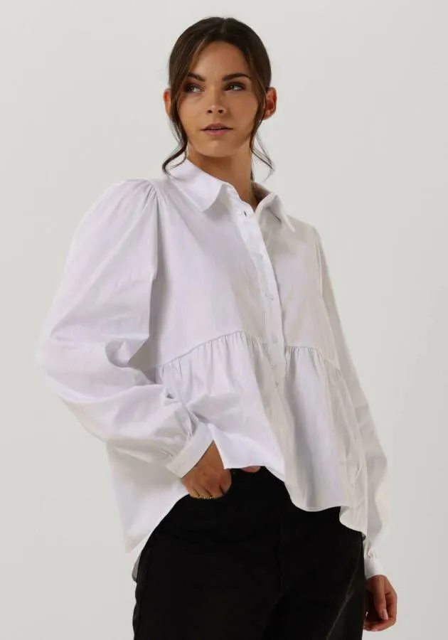 LEVETE ROOM DAMES BLOUSES LRISLA SOLID 64 SHIRT WIT