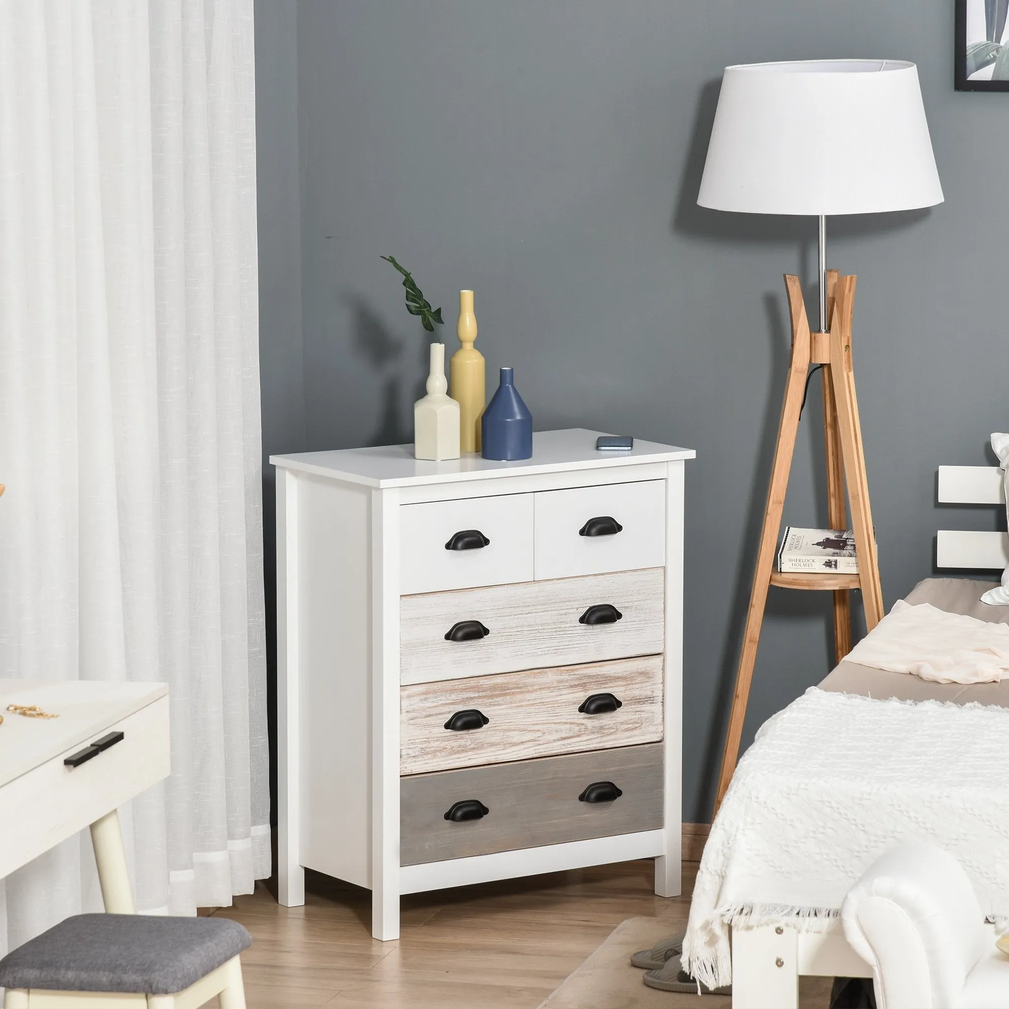 MEDINA CHEHALIS KANTOORKAST  DRESSOIR  WANDKAST  LADEKAST  MDF  DENNENHOUT  70 X 38 X 85 CM