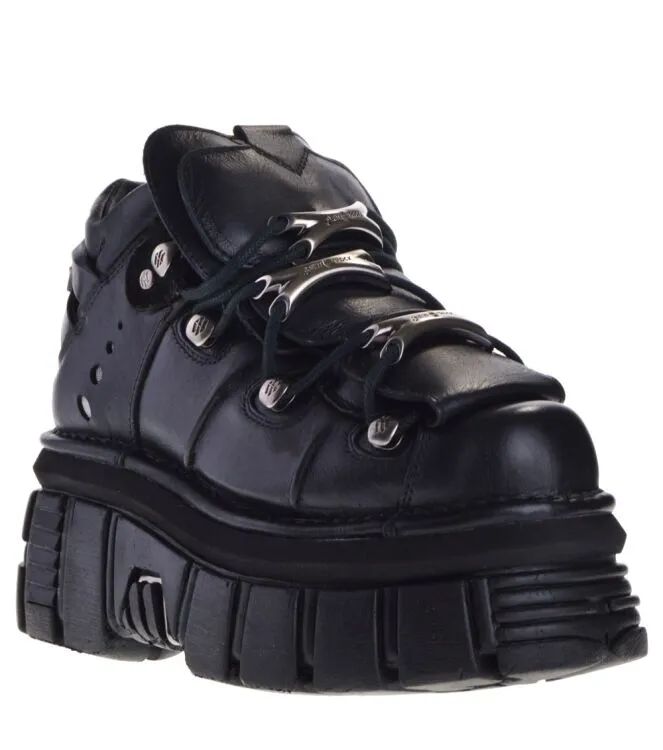 NEW ROCK M106S29 HALFHOGE VETERSCHOENEN ZWART