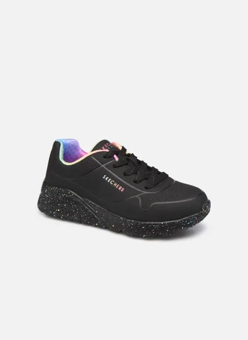      SKECHERS UNO LITE RAINBOW SPECK  ZWART   