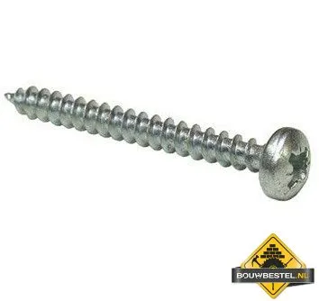 Spaanplaatschroef Pan Cilinder Kop PoziDrive RVS A2 3.5x20 per 200