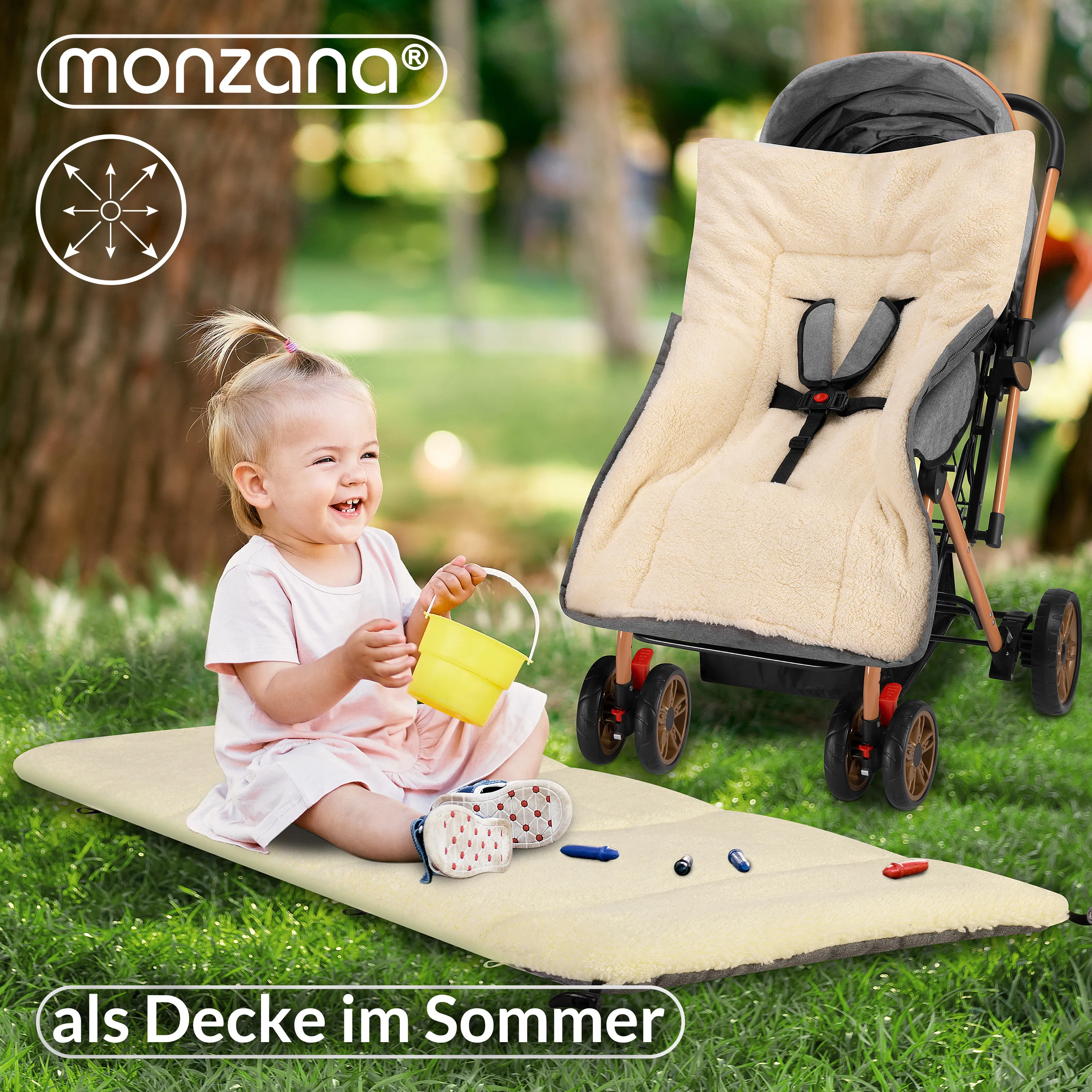 Voetenzak voor kinderwagen Grijsgroen gevoerd